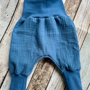 Muslin bloomers in steel blue