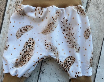 Feathered harem pants