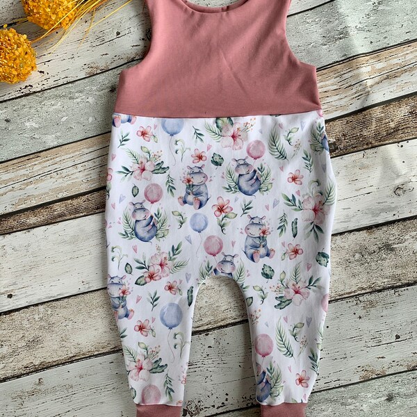 Strampler Romper Jumpsuit Baby Nilpferd