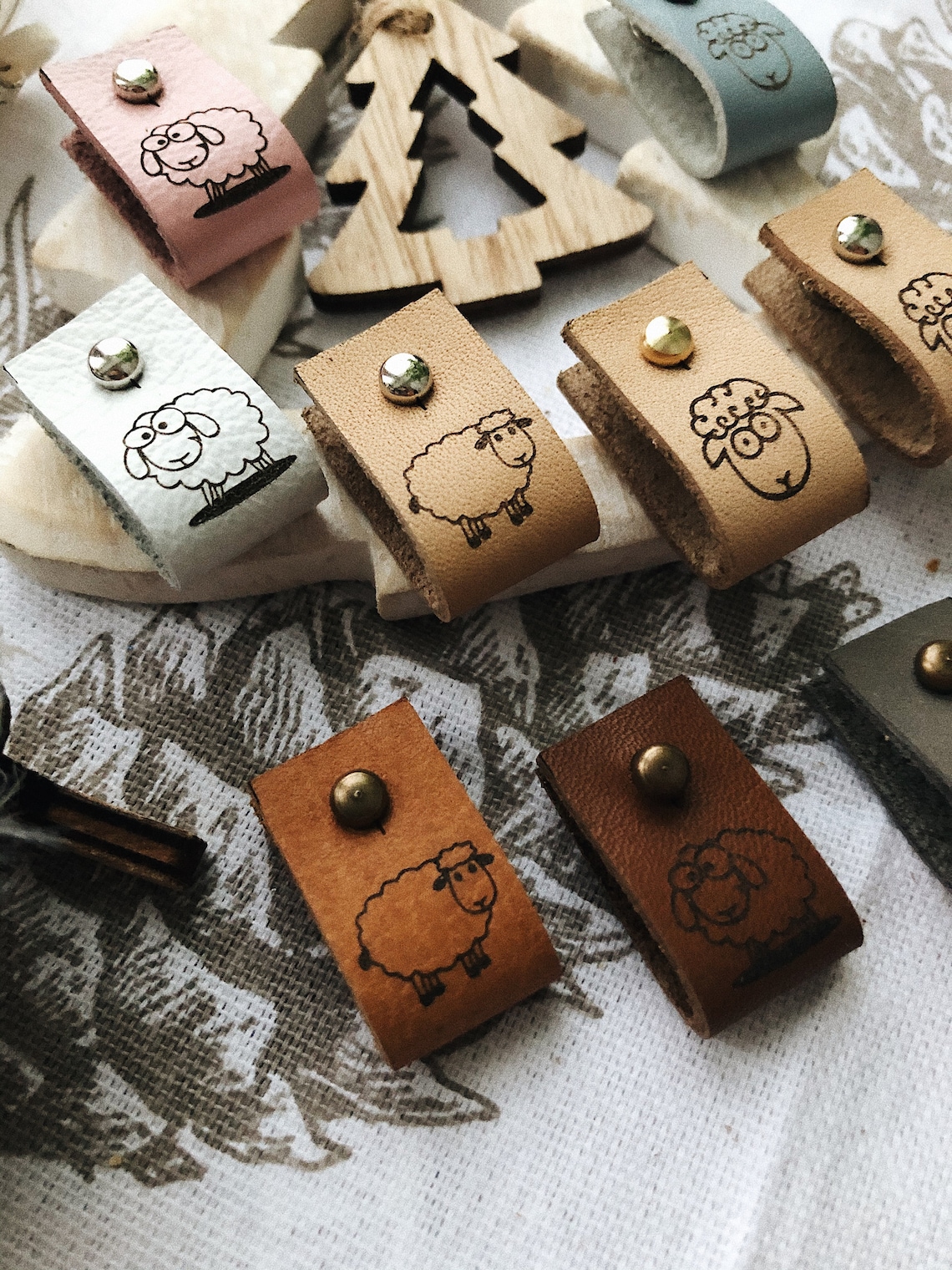 Set of the leather tags 10 pcs. Custom clothing labels Etsy