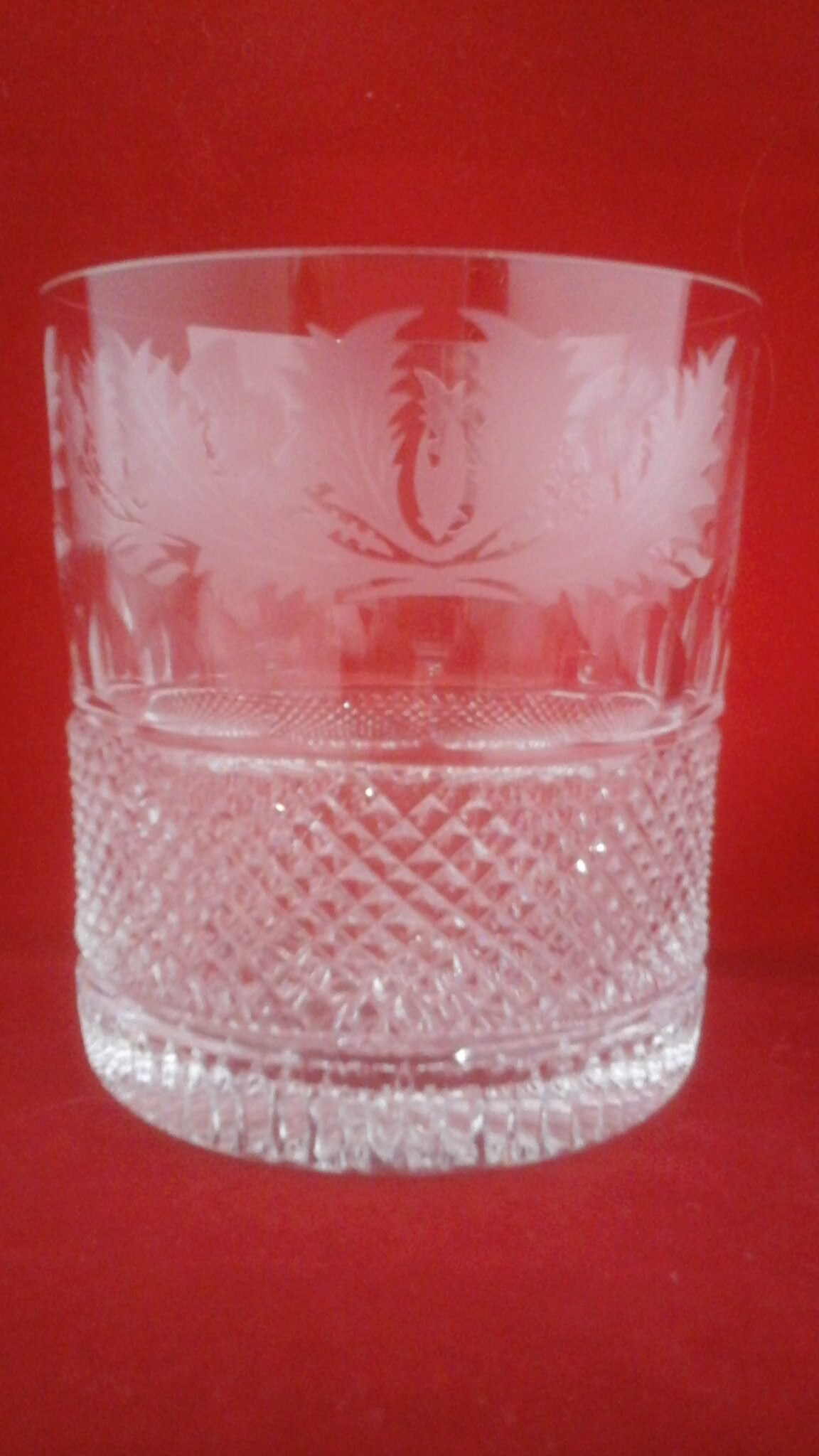 Edinburgh Crystal Thistle Large Old Fashioned Etsy