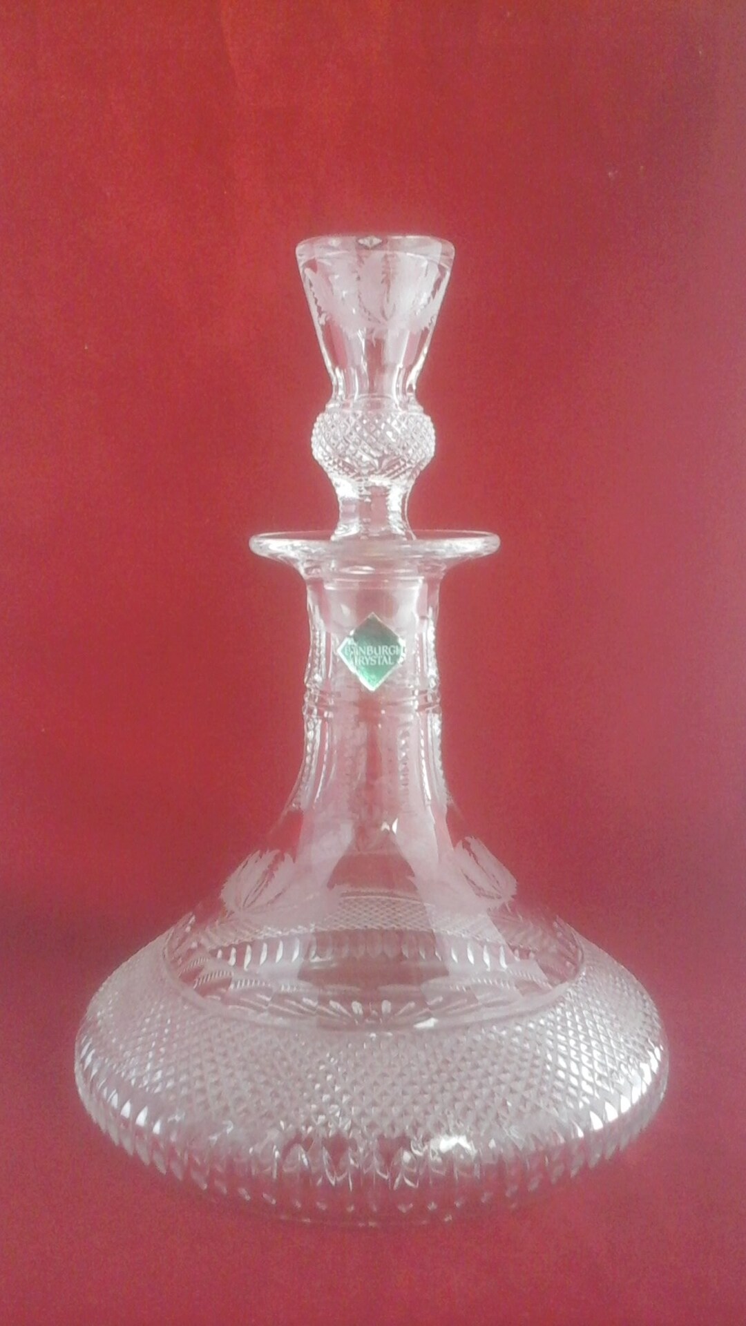 Edinburgh Crystal Thistle Ships Decanter Etsy