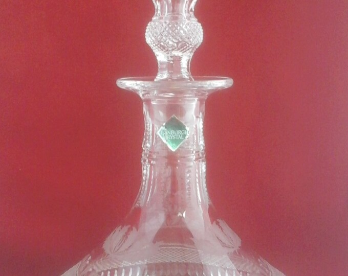 Edinburgh Crystal Thistle Ships Decanter Etsy