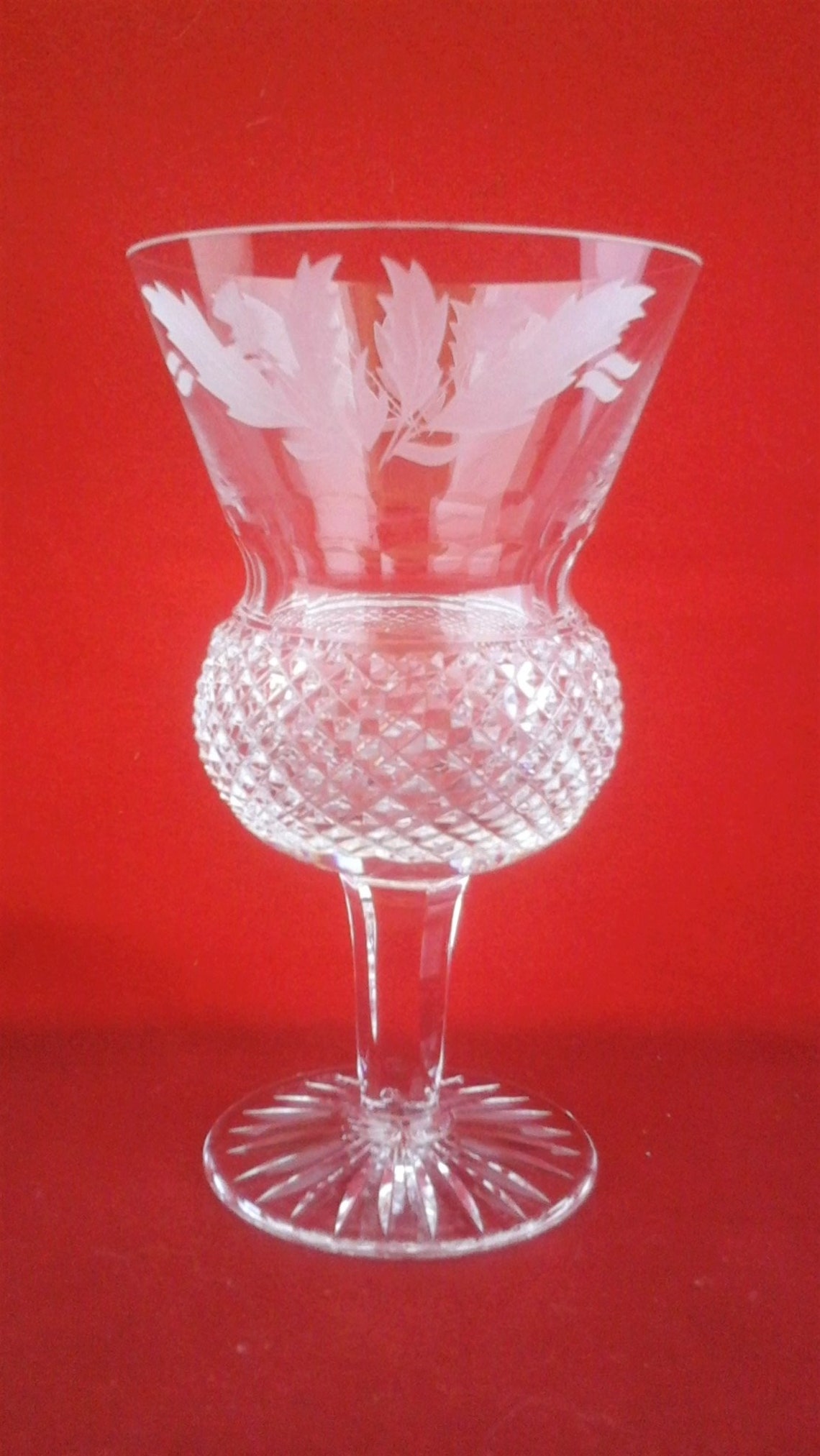 Edinburgh crystal Thistle large wine glasses set of six Etsy