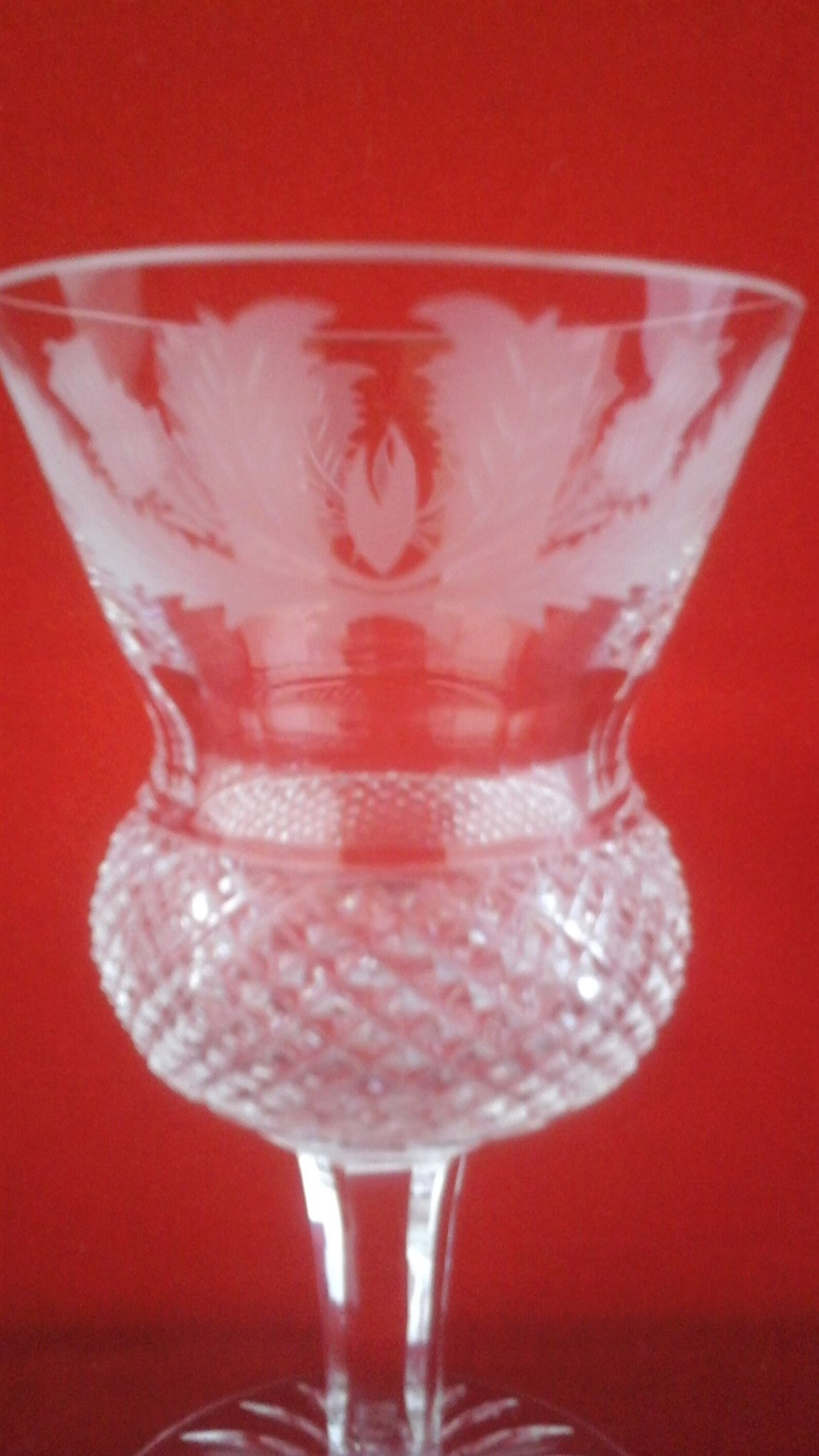 Edinburgh Crystal Thistle Wine Glasses Set of Six Etsy