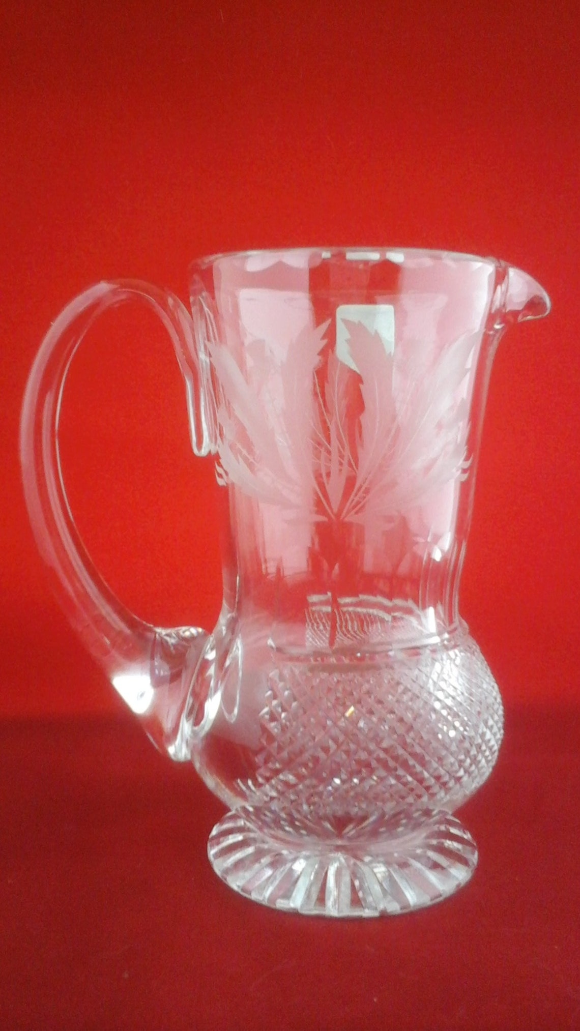 Edinburgh crystal Thistle whisky pitcher Etsy