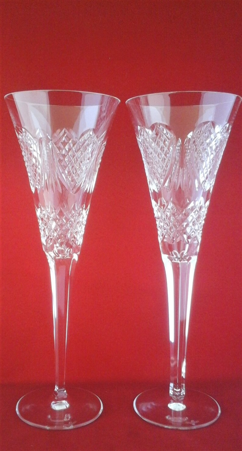 Waterford crystal pair of flute champagne glasses Etsy