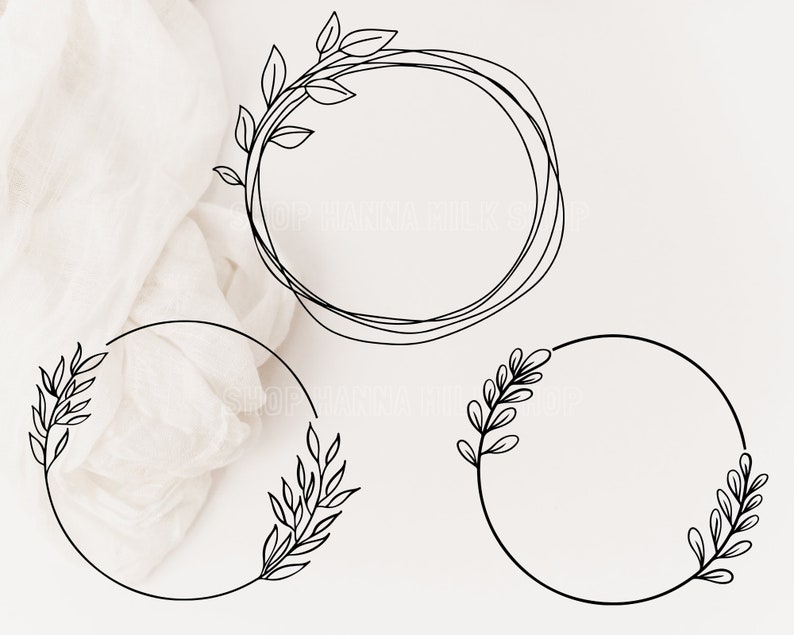 Svg png dxf Wreath svg Flower Leaves circle wreath vector | Etsy