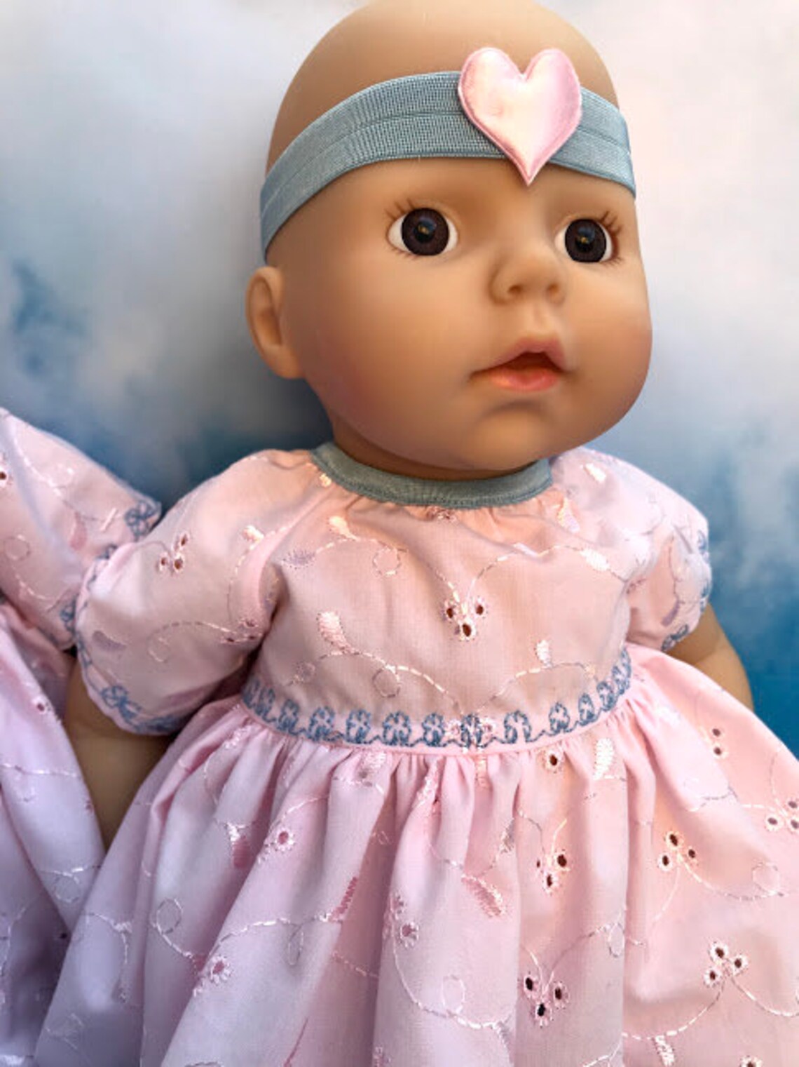 16/37cm Baby Doll Delicate Pinkbroderie Anglaise Dress & Etsy UK