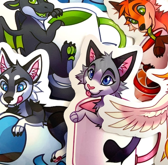 Furry Stickers A Hug in A Mug Etsy