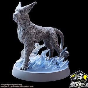 Detailierte Blink Dog Miniatur für Dungeon Masters 3D Gedruckte D&D Adventure Figur