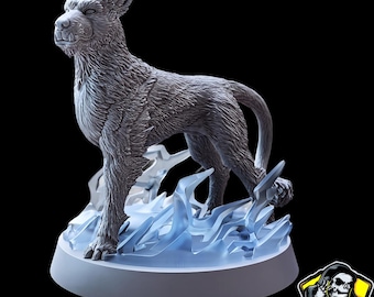 Detailed Blink Dog Miniature for Dungeon Masters  3D Printed D&D Adventure Figurine