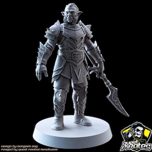 Hobgoblin Fighter Male 32mm unpainted miniatures Tabletop Miniatures Hobgoblin miniature dnd figures 3d printed