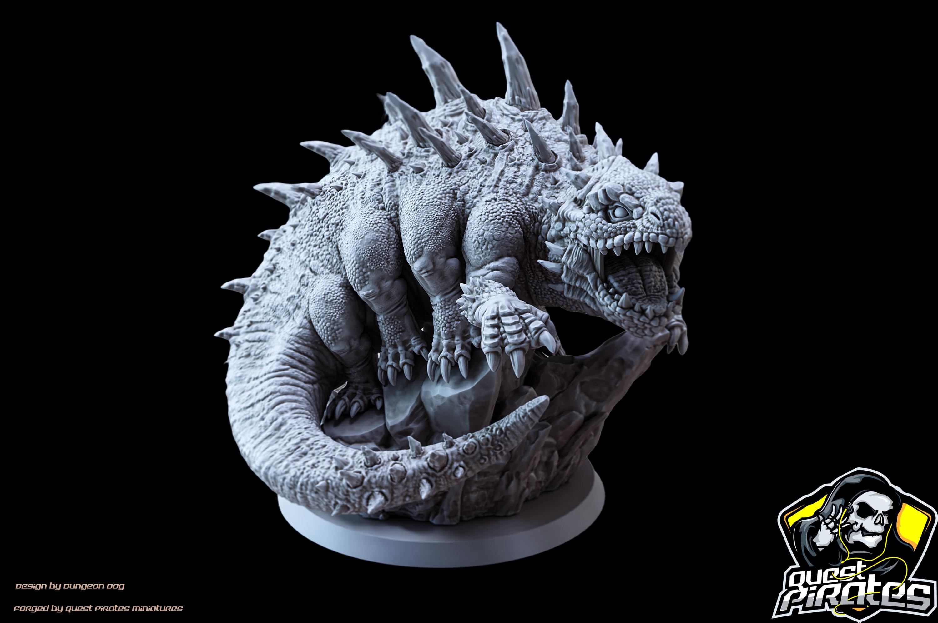 Basilisk Medium Scale 66mm unpainted miniatures Tabletop Miniatures Basilisk miniature dnd figures 3d printed