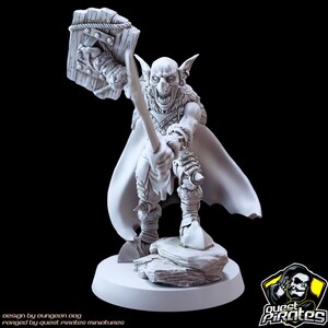 Unique 8K Goblin Commander Mini for Dungeons and Dragons Gaming