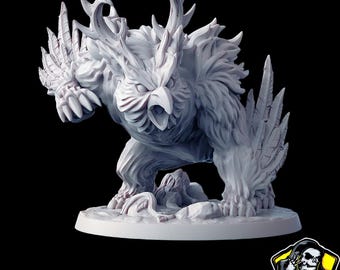 Miniatura de Owlbear impresa en 3D a escala de 52 mm para juegos de mesa DnD