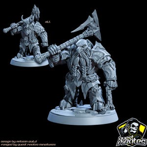 3D Printed Dwarf Deeprock Fighter Miniature for Dungeons and Dragons - Tabletop Gaming Figurine