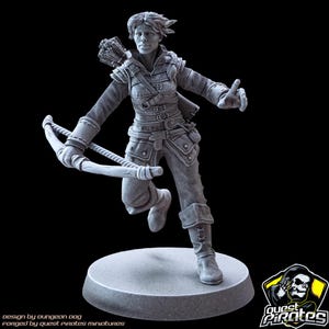 Fantasy Gaming Miniature 36mm Bandit Figure - Female Rogue for DnD Tabletop RPG
