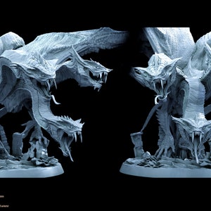 Draco Hydra Big Scale 127 mm miniature non dipinte Miniature da tavolo Hydra miniature dnd figure stampate in 3d