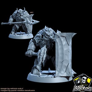 3D Printed Dwarf Deeprock Paladin Miniature for Dungeons and Dragons - Tabletop Gaming Figurine
