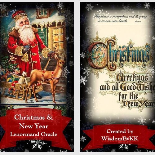 Winter Gold Lenormand, Thème de Noël, Petit Lenormand, Cartes Lenormand, Jeu de tarots - France