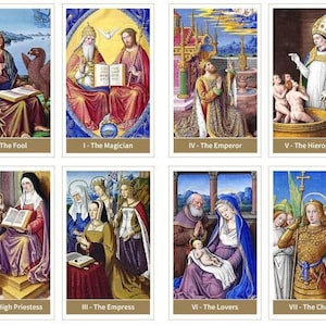 Religious tarot deck. Ancient Book of Hours
