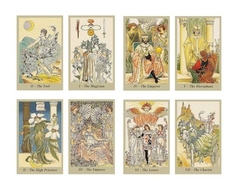 Victorian Romance tarot deck. Vintage tarot illustrations