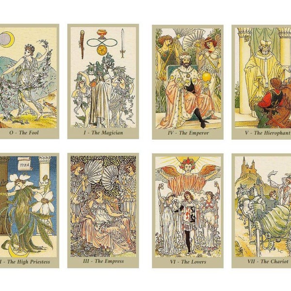 Victorian Romance tarot deck. Vintage tarot illustrations