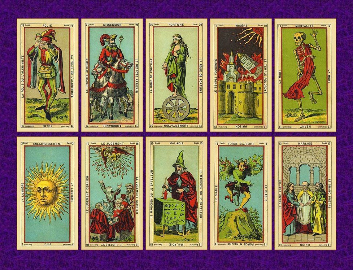Etteilla Tarot Deck. Ancient Tarot Cards Reproduction Etsy Australia