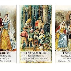 Baralho de oráculo Lenormand de contos de fadas. Arte vintage