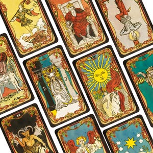 Uraltes Tarot Karten Deck. Shabby Chic Tarot Deck