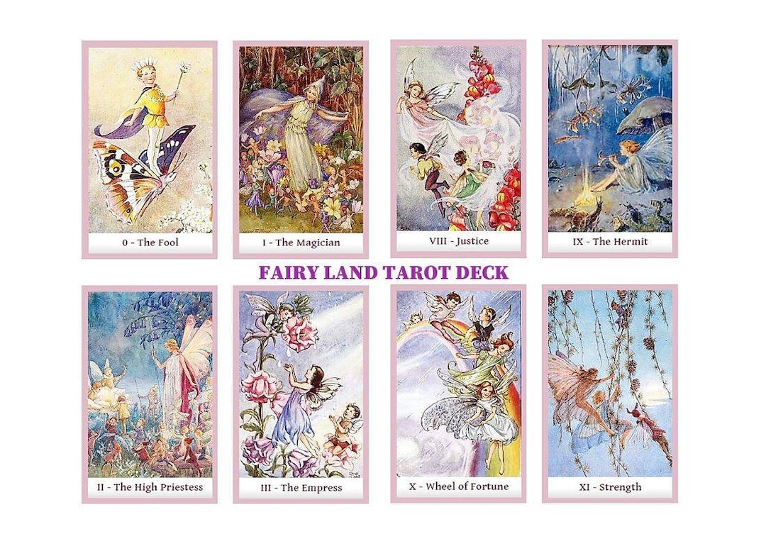 Fairy Land Tarot Deck. Vintage Illustration Tarot Cards