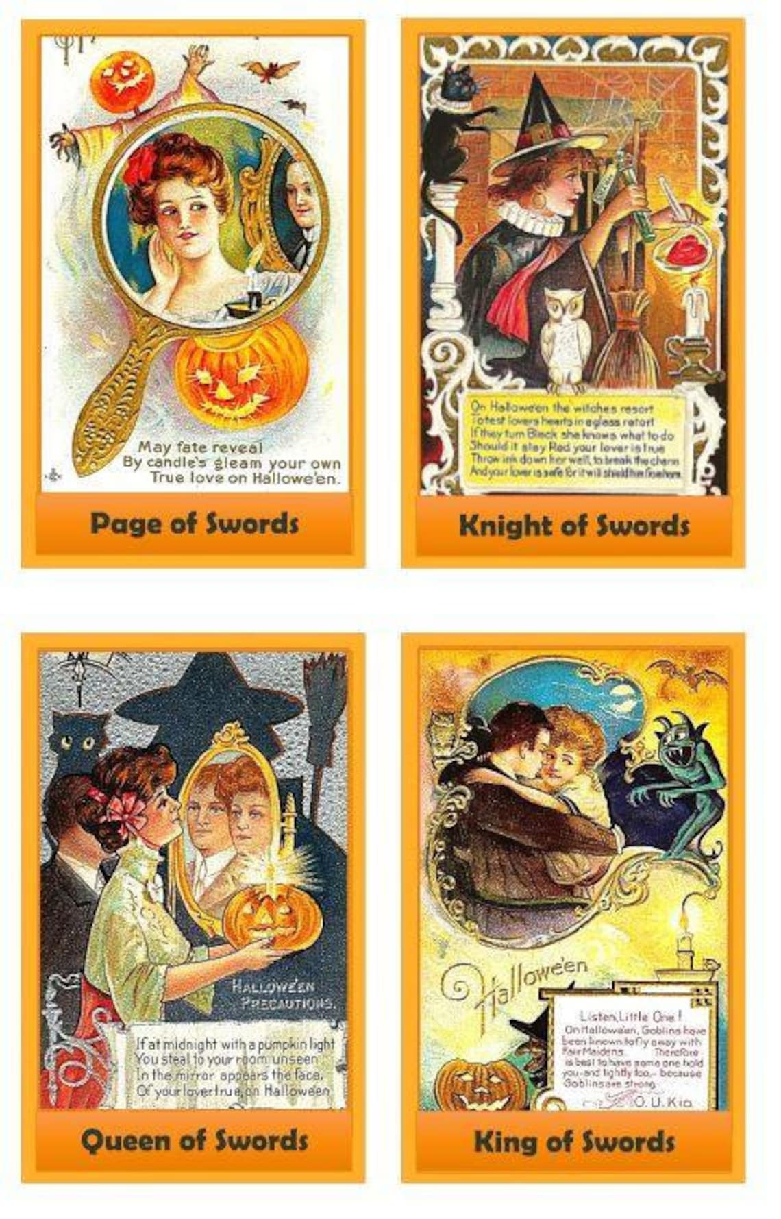Halloween tarot deck. Vintage Halloween illustrations Etsy