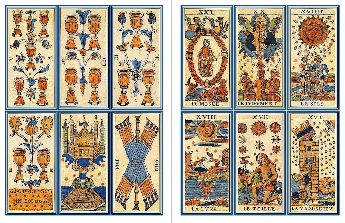 Ancient Tarots of Bologne. Vintage Italian Tarot Deck Etsy