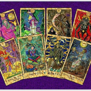 Jeu de tarot mythique. Tarot noir. Contes de fées