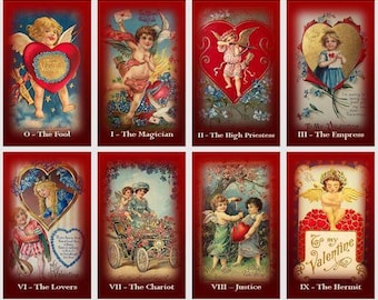 Valentine’s Day Tarot Valentine's Day Tarot Deck. Vintage Love Illustrations - Etsy Canada