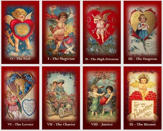 Valentine's Day Tarot Deck. Vintage Love Illustrations - Etsy