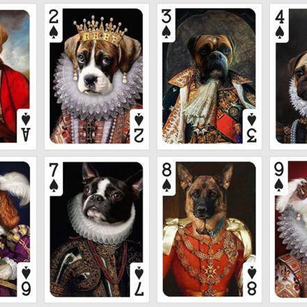 Royal Pets playing cards. Poker cards. Bridge cards.