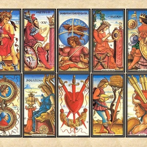 Reproduction d'un jeu de tarot antique Sola Busca