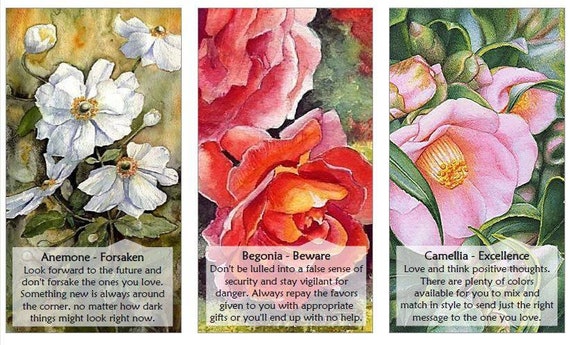 花のオラクルカード。水彩画 - Etsy 日本