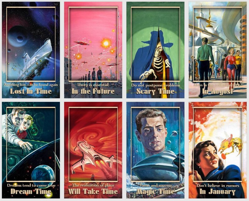 Sci-fi Timing Oracle. Space Age Oracle Deck. Vintage Pulp Cover Art - Etsy