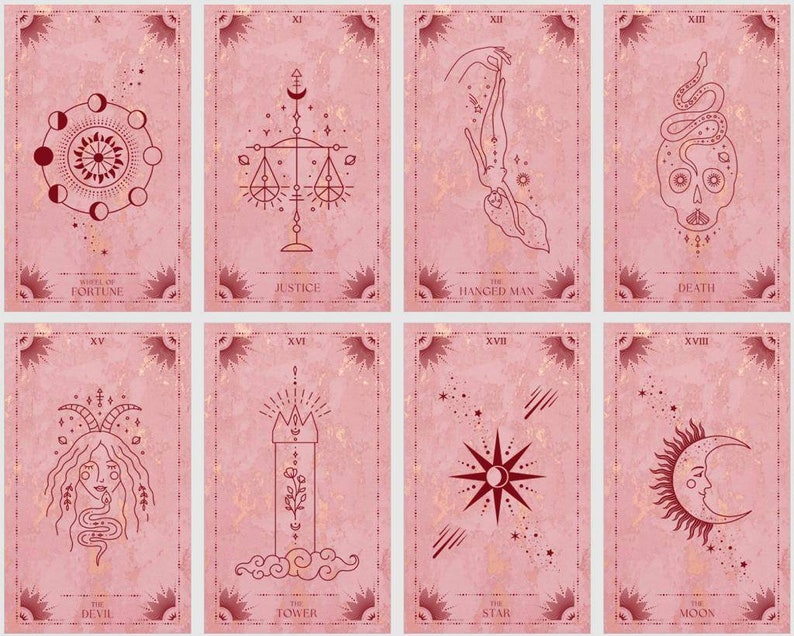 Pink Dreams Tarot Deck. Minimalism Tarot - Etsy