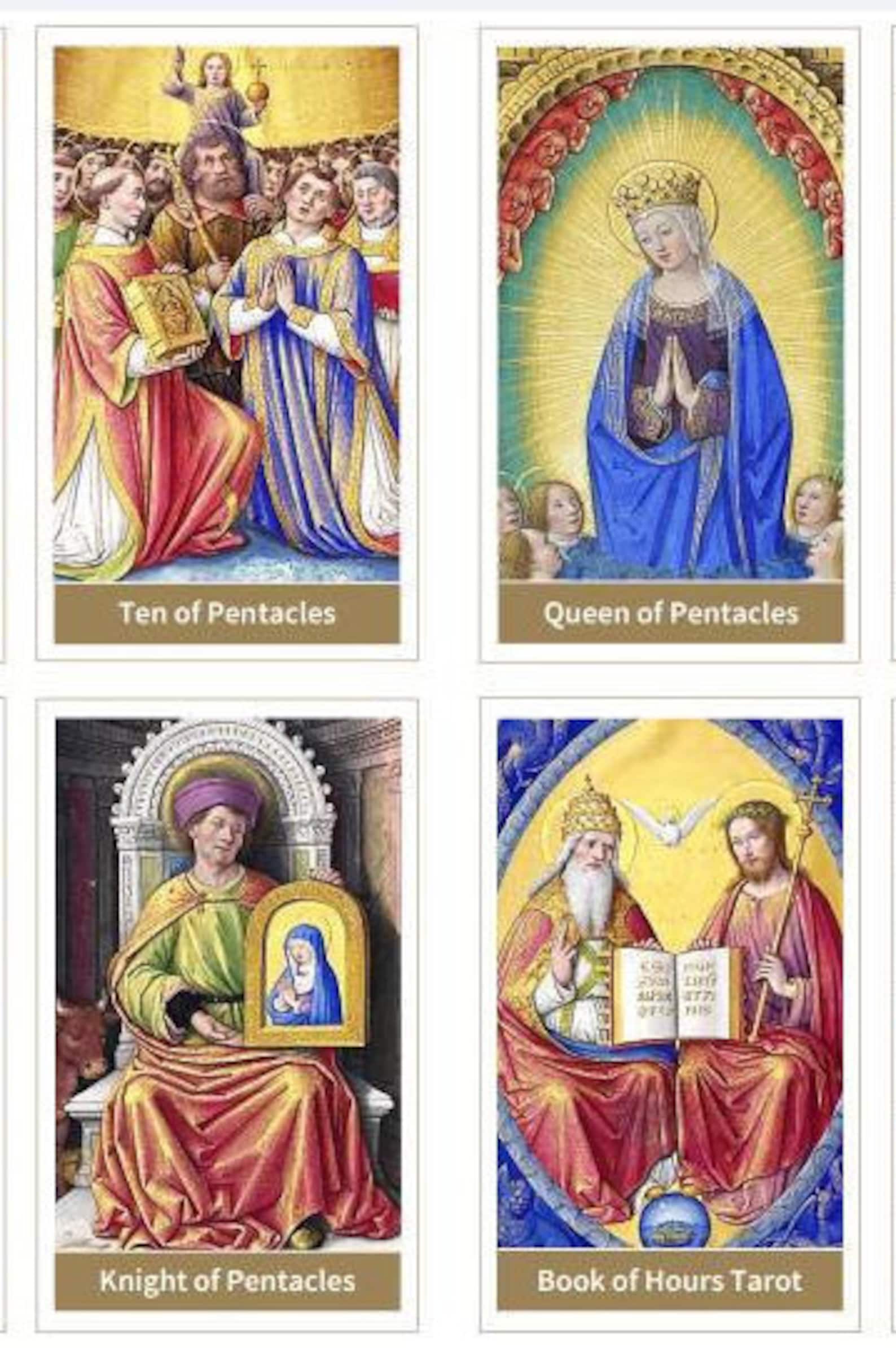 Religious tarot deck. Ancient Book of Hours Etsy