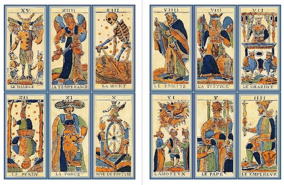 2 Sheets Italy Paper Petite Tarot Cards Italian Paper