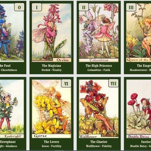 Flower Fairies tarot deck. Vintage illustrations