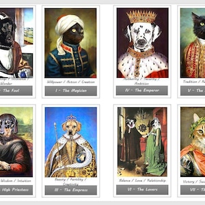 Mazzo di tarocchi Royal Pets. Gatti e cani dell'arte rinascimentale.