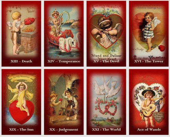 最安プラン Valentine's Etsy - Illustrations Love Vintage Deck. Tarot Day 趣味・スポーツ・実用