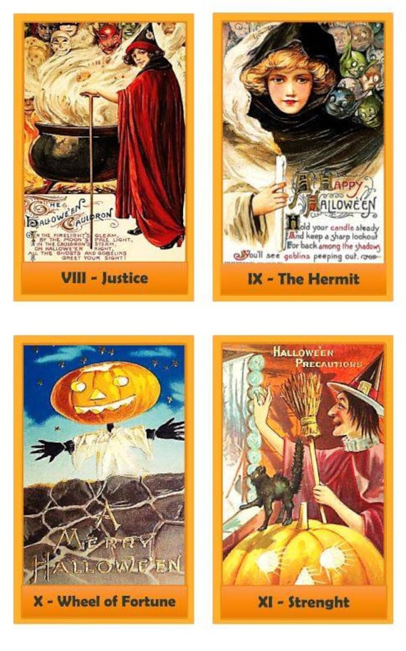 Halloween Tarot Deck. Vintage Halloween Illustrations | Etsy Halloween Tarot Deck. Vintage Halloween Illustrations | Etsy
