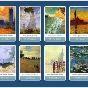 Claude Monet Tarot Deck. Impressionismus Kunst Tarot