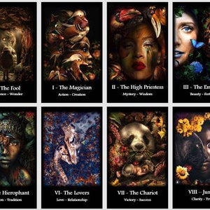 Baraja de tarot Espíritu Salvaje. Baraja de tarot Naturaleza.